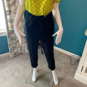 Express Ankle High Rise Paperbag Trouser (Black)